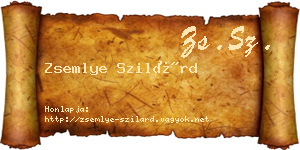 Zsemlye Szilárd névjegykártya